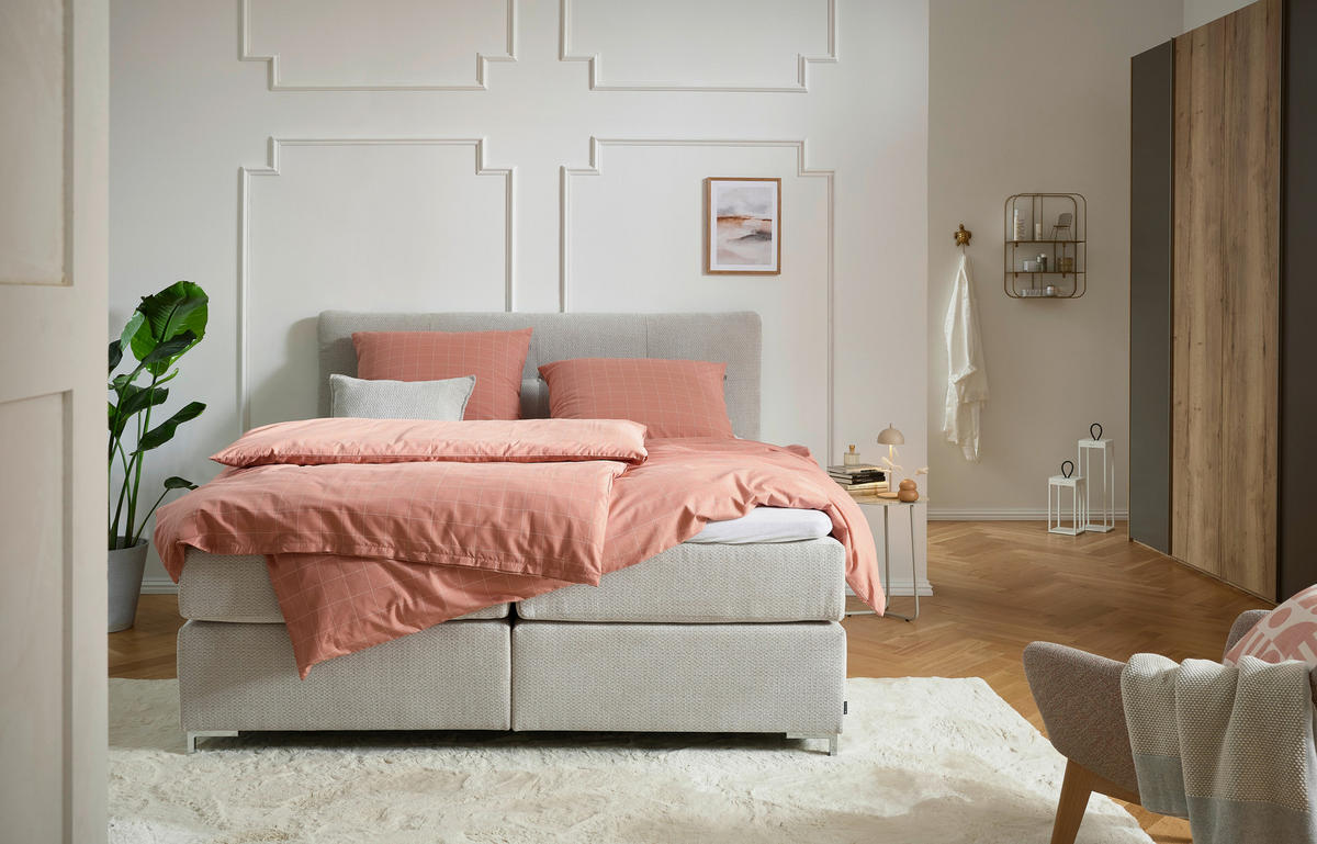 BETTWÄSCHE 135/200 cm JustB! by Bettina Zimmermann Renforcé  - Koralle/Creme, Design, Textil (135/200cm) - Musterring