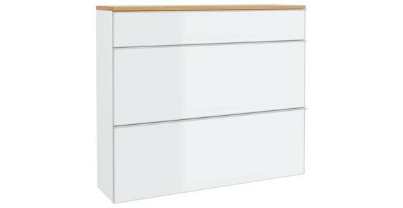 HÄNGESCHUHSCHRANK 120/102/31 cm - Eichefarben/Silberfarben, Design, Glas/Holz (120/102/31cm) - Novel
