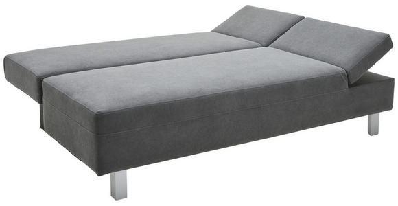 SCHLAFSOFA Flachgewebe Dunkelgrau - Chromfarben/Dunkelgrau, Design, Holz/Textil (205/77-93/99cm) - Novel