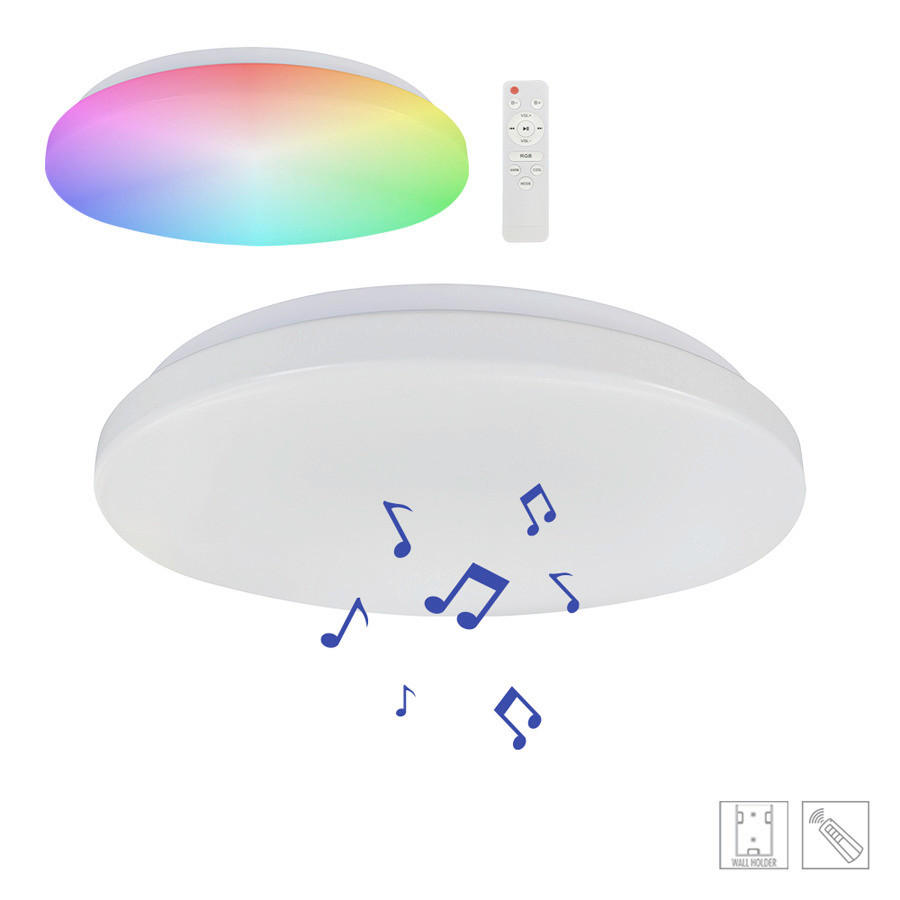 PLAFONIERĂ CU LED - alb, Basics, plastic/metal (48cm)