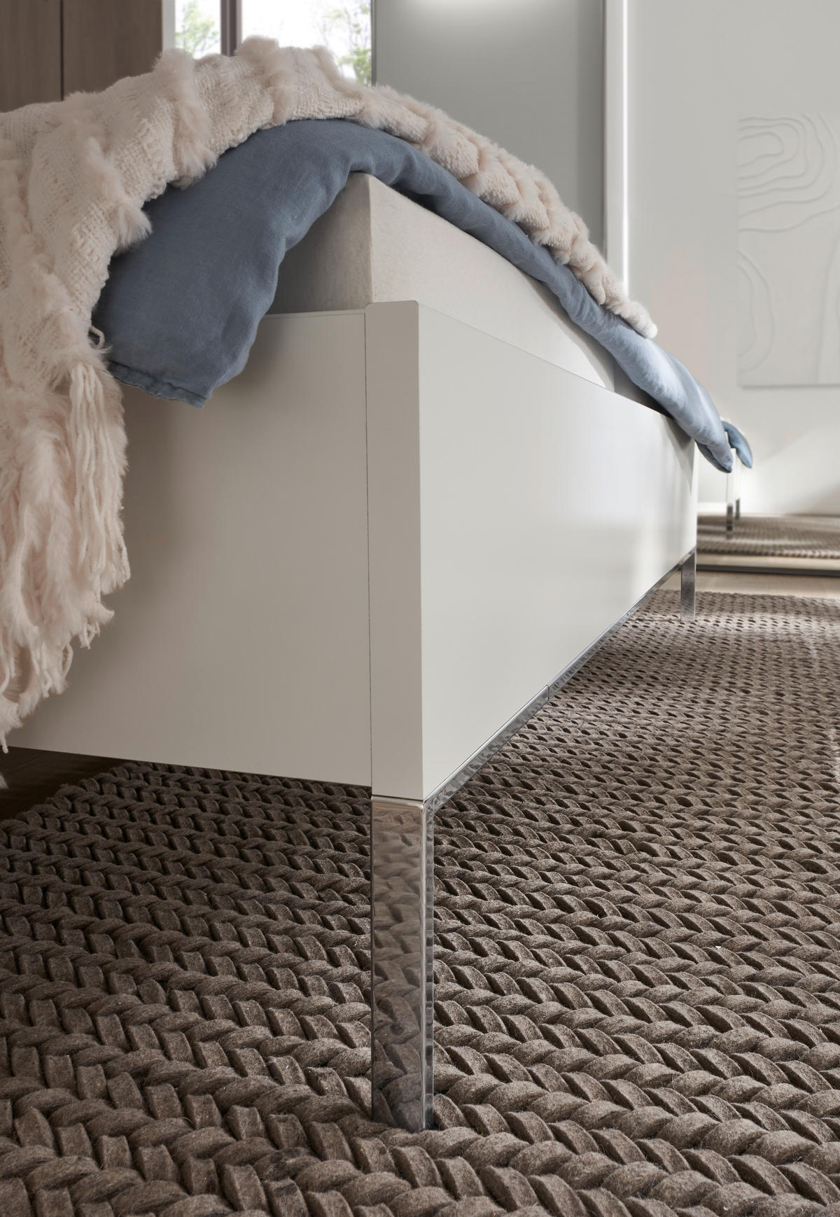 BETTANLAGE - Champagner/Weiß, Design, Glas/Textil (180/200cm) - Dieter Knoll