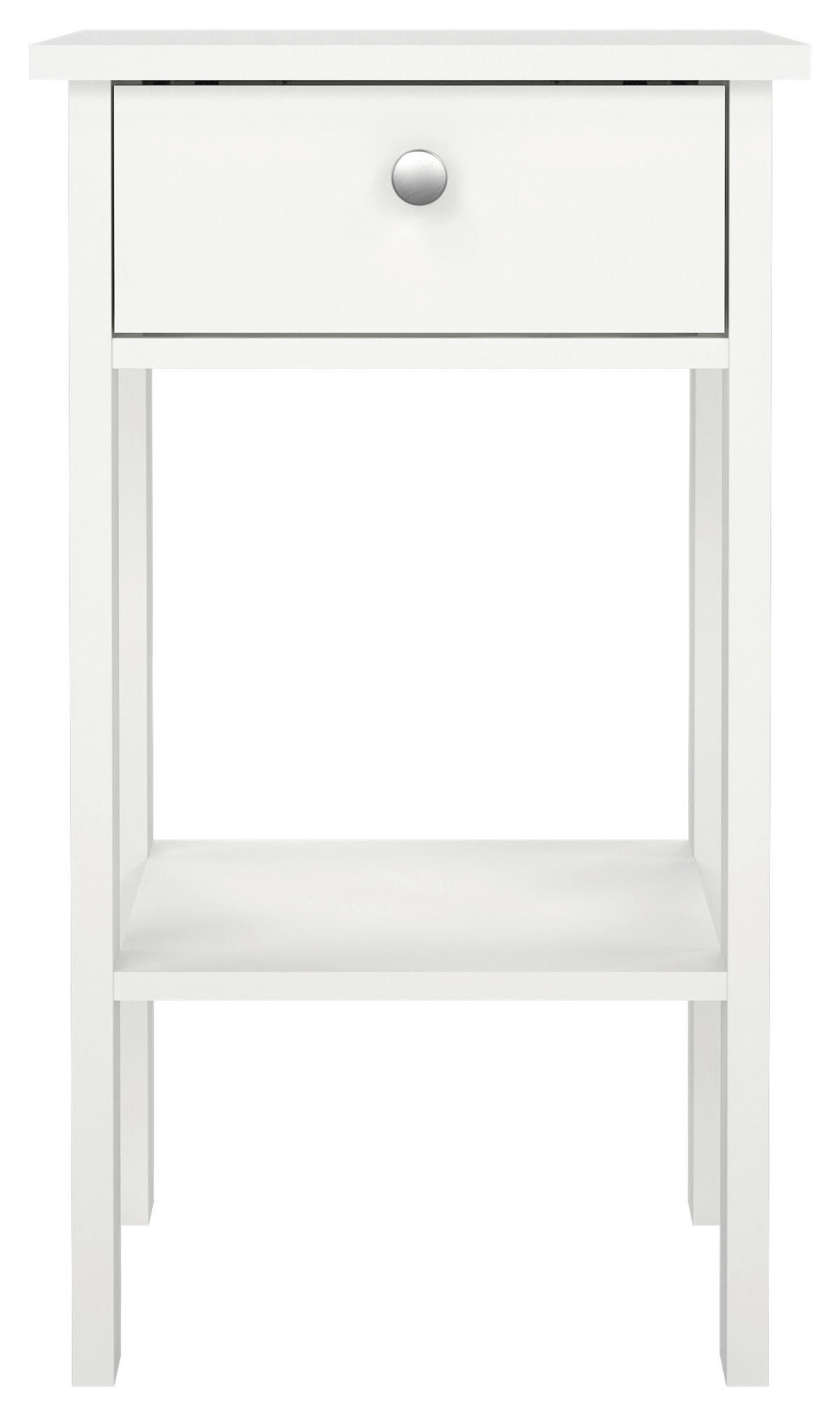 NOČNÍ STOLEK, bílá, 40/70,1/34,2 cm - bílá/barvy stříbra, Moderní, kov/kompozitní dřevo (40/70,1/34,2cm) - MID.YOU