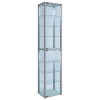 VITRINE in Silberfarben  - Silberfarben/Schwarz, MODERN, Glas/Holzwerkstoff (50/227/38cm) - MID.YOU