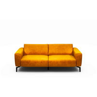 2,5-SITZER Samt Gelb  - Gelb/Schwarz, Design, Textil/Metall (220/86/86-94cm) - SENSOO