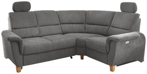 ECKSOFA Dunkelgrau Struktur - Wildeiche/Dunkelgrau, KONVENTIONELL, Holz/Textil (237/186cm) - Livetastic