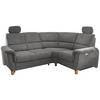 ECKSOFA in Struktur Dunkelgrau  - Wildeiche/Dunkelgrau, Konventionell, Holz/Textil (237/186cm) - Livetastic