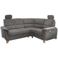 ECKSOFA in Struktur Dunkelgrau  - Wildeiche/Dunkelgrau, Konventionell, Holz/Textil (237/186cm) - Livetastic