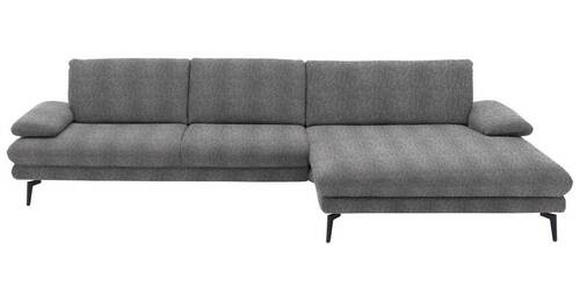 ECKSOFA in Chenille Grau  - Schwarz/Grau, Design, Textil/Metall (310/180cm) - Dieter Knoll