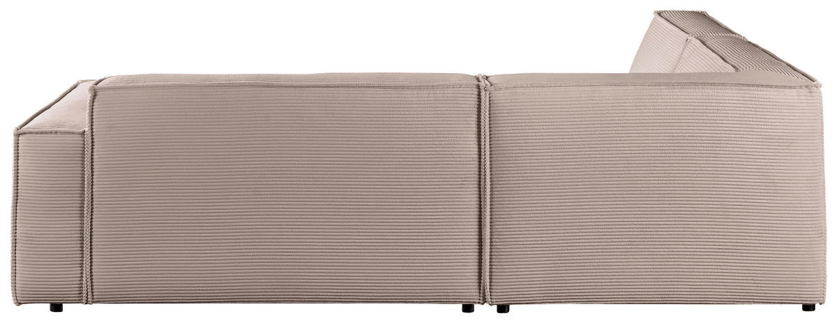 ECKSOFA in Cord Taupe  224/254 cm  - Taupe/Schwarz, KONVENTIONELL, Kunststoff/Textil (224/254cm) - Hom`in