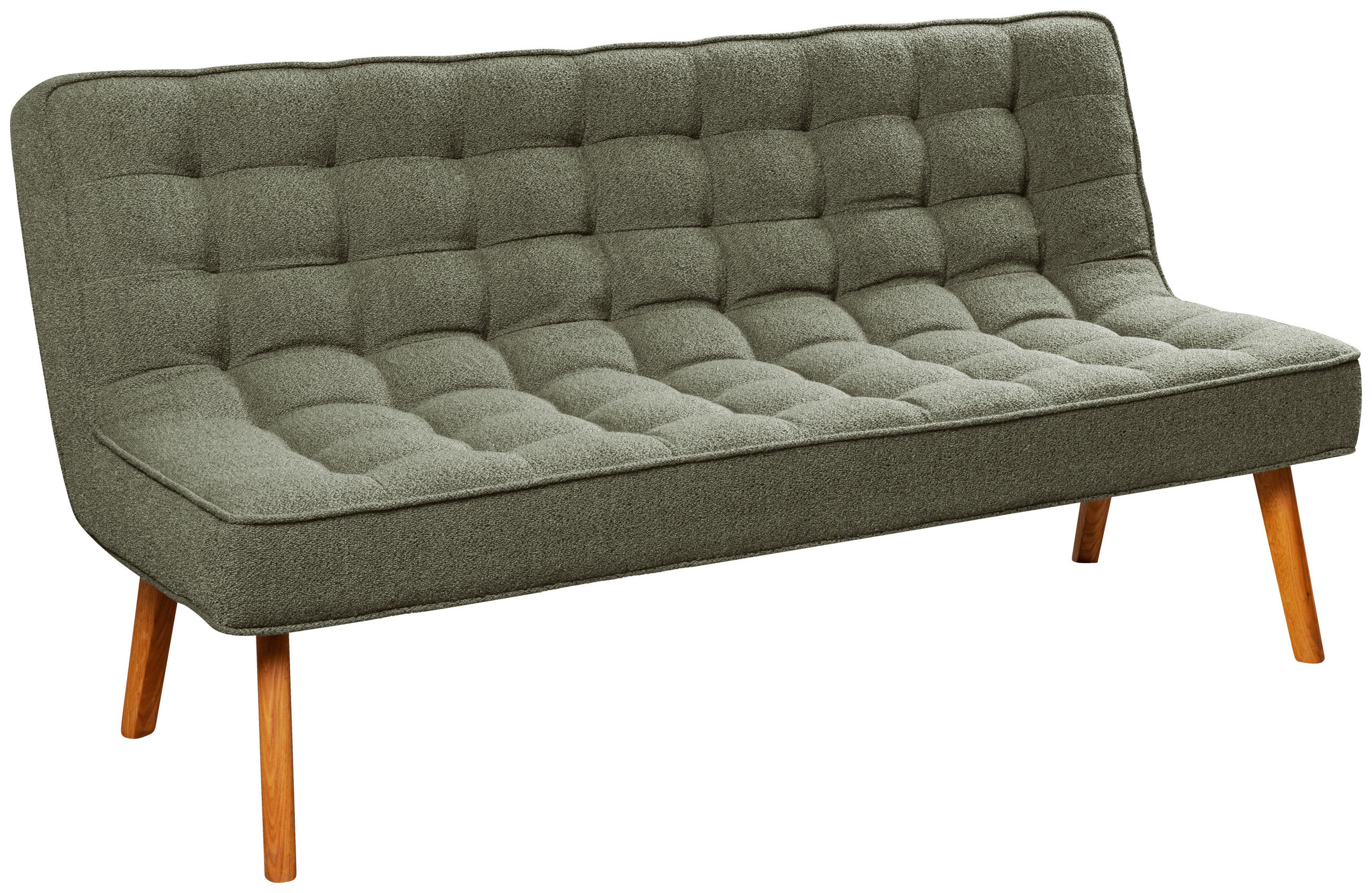 SITZBANK 183/90/79 cm Webstoff Grün Eiche vollmassiv  - Eichefarben/Grün, Design, Holz/Textil (183/90/79cm) - Linea Natura
