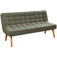 SITZBANK 183/90/79 cm Webstoff Grün Eiche vollmassiv  - Eichefarben/Grün, Design, Holz/Textil (183/90/79cm) - Linea Natura