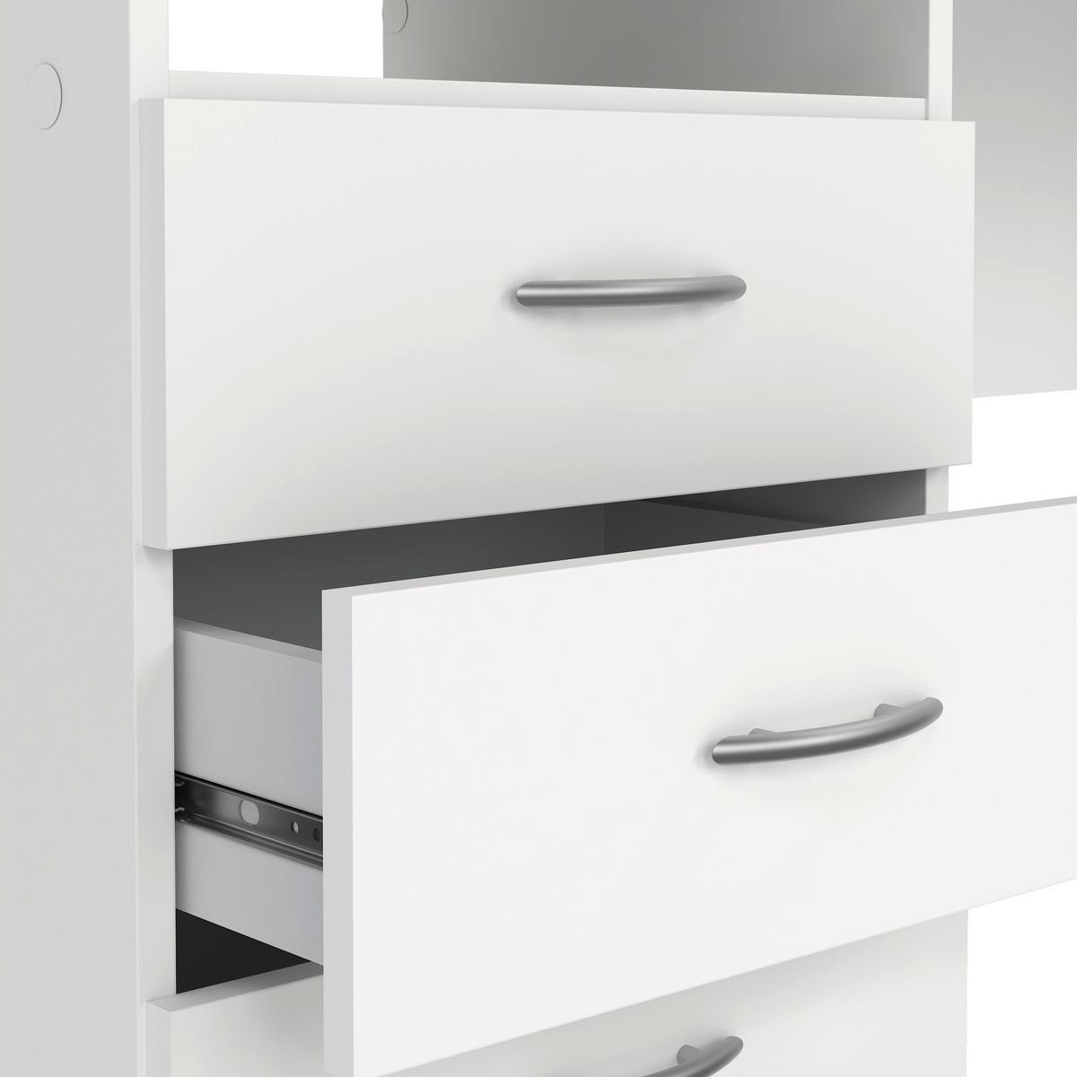 SCHREIBTISCH 120,1/48,1/72,6 cm  in Weiss  - Weiss/Silberfarben, Modern, Holzwerkstoff/Kunststoff (120,1/48,1/72,6cm) - MID.YOU
