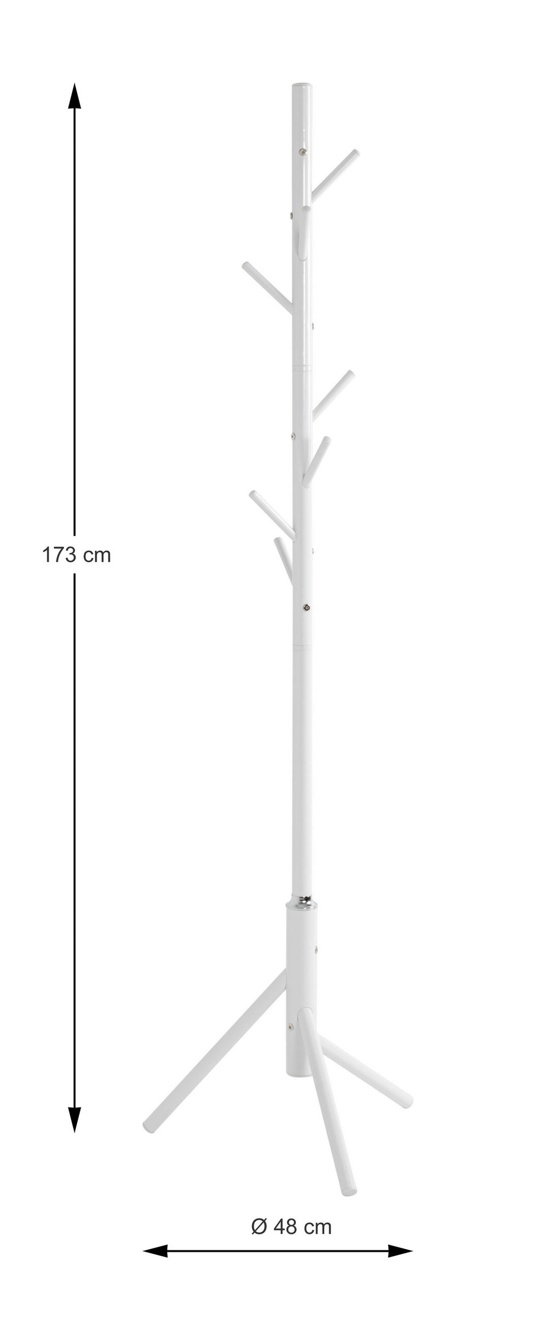 KLEIDERSTÄNDER in Weiß 48/173/48 cm   - Weiß, MODERN, Metall (48/173/48cm)