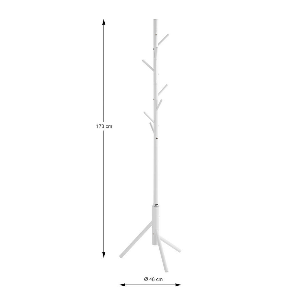 Thumbnail - Xxxl Kleiderständer, Weiß, Metall, 48x173x48 cm, standfeste Füße, Jackenhalter, Garderobe, Garderobenständer