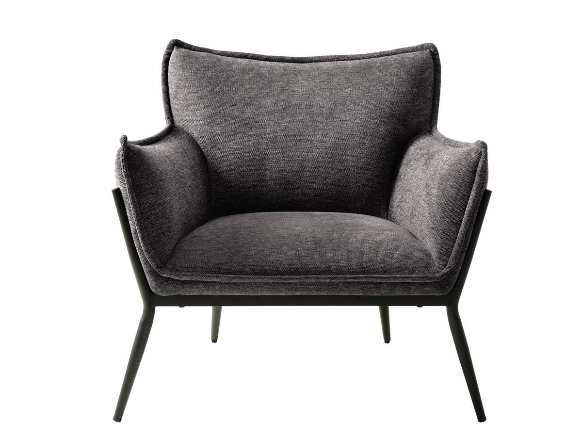 SESSEL in Dunkelgrau  - Dunkelgrau/Schwarz, MODERN, Textil/Metall (83/82/79cm) - Livetastic