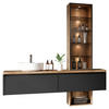 WASCHTISCHKOMBI 185,2 cm  - Eichefarben/Schwarz, MODERN, Glas/Keramik (185,2cm) - Celina Home