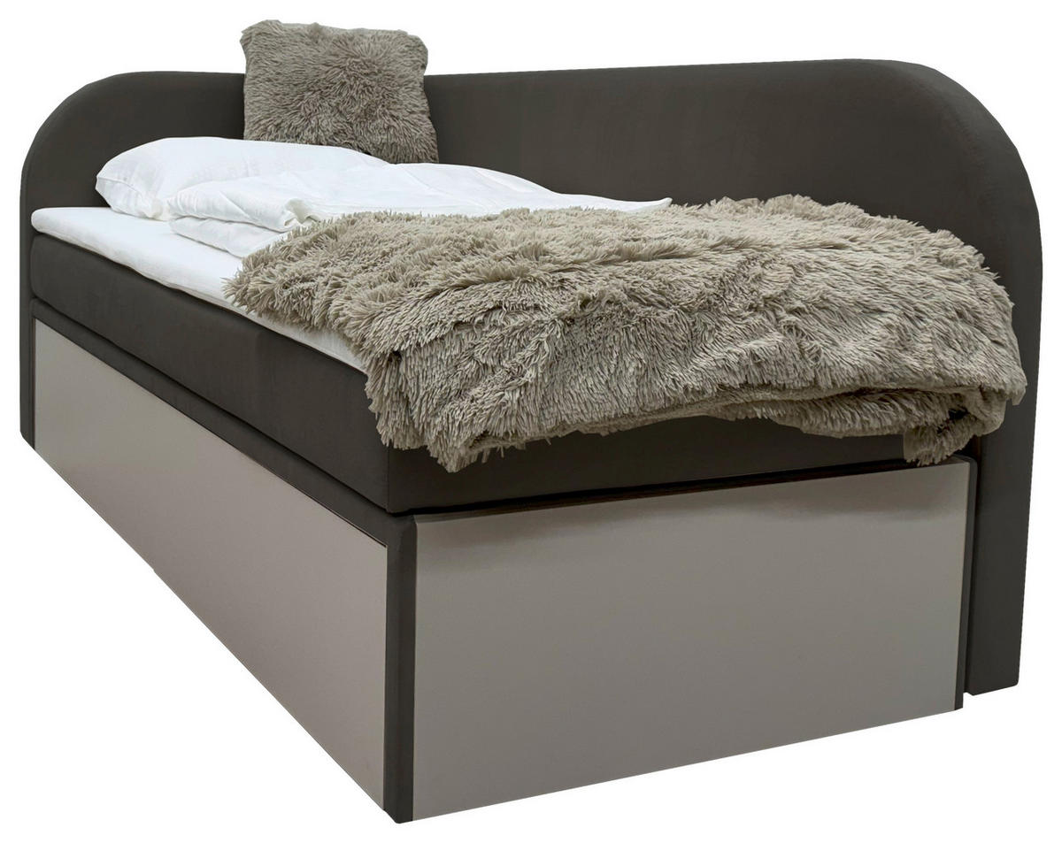 ČALOUNĚNÁ POSTEL, 90/200 cm černá - černá, Moderní, textil (90/200cm) - Livetastic