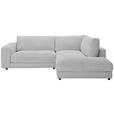 ECKSOFA  in Cord Grau  265/224 cm  - Schwarz/Grau, Design, Kunststoff/Textil (265/224cm) - Hom`in