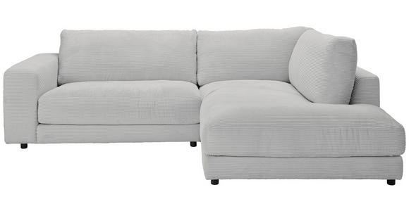 ECKSOFA  in Cord Grau  265/224 cm  - Schwarz/Grau, Design, Kunststoff/Textil (265/224cm) - Hom`in