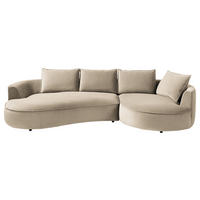 BIGSOFA Samt Beige  - Beige/Schwarz, Design, Kunststoff/Textil (322/66/154cm) - home24