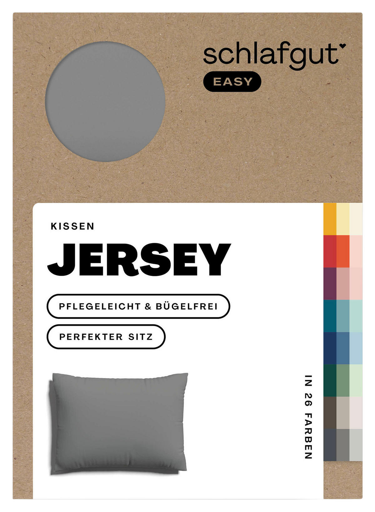 KISSENHÜLLE EASY JERSEY 40/60 cm  - Grau, Basics, Textil (40/60cm) - Schlafgut