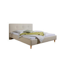 POLSTERBETT 200/200 cm,  in Beige,  - Beige/Naturfarben, MODERN, Holz/Textil (200/200cm) - Livetastic