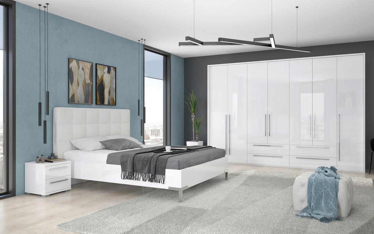 ORMAR SA KLASIČNIM VRATIMA bela, bela visoki sjaj  322/226/60 cm  - bela visoki sjaj/bela, Dizajnerski, pločasti materijal/plastika (322/226/60cm)