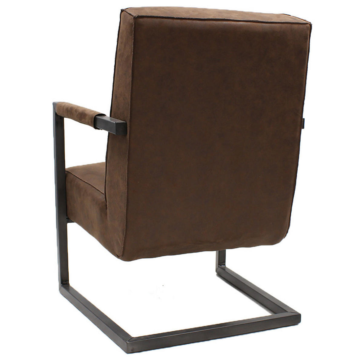 SESSEL in Lederlook, Mikrofaser Braun  - Schwarz/Braun, LIFESTYLE, Textil/Metall (62/84/70cm) - MID.YOU
