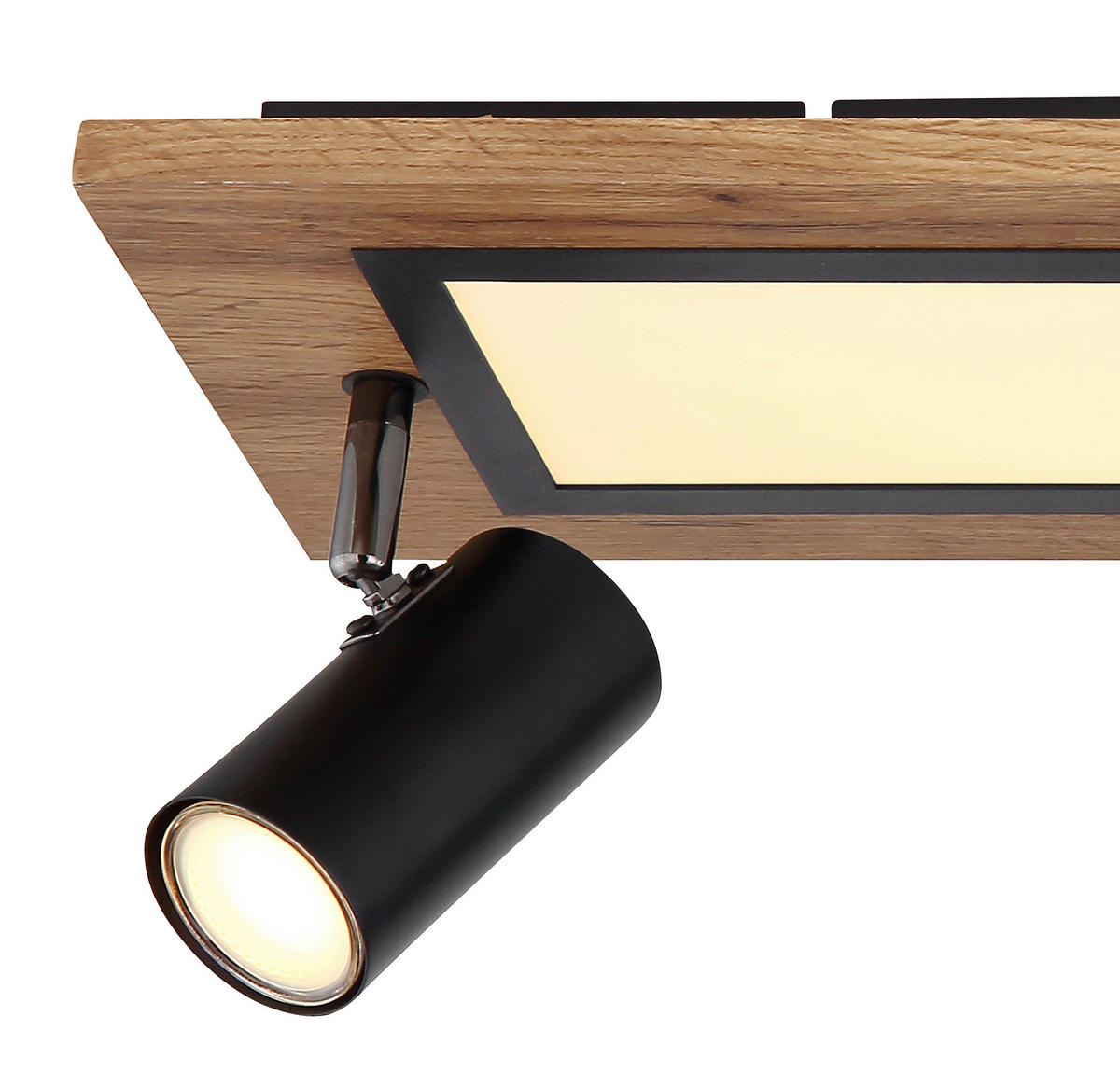 LED SVJETILJKA STROPNA  - prirodne boje/crna, Design, drvni materijal/metal (80/20/18cm) - Globo