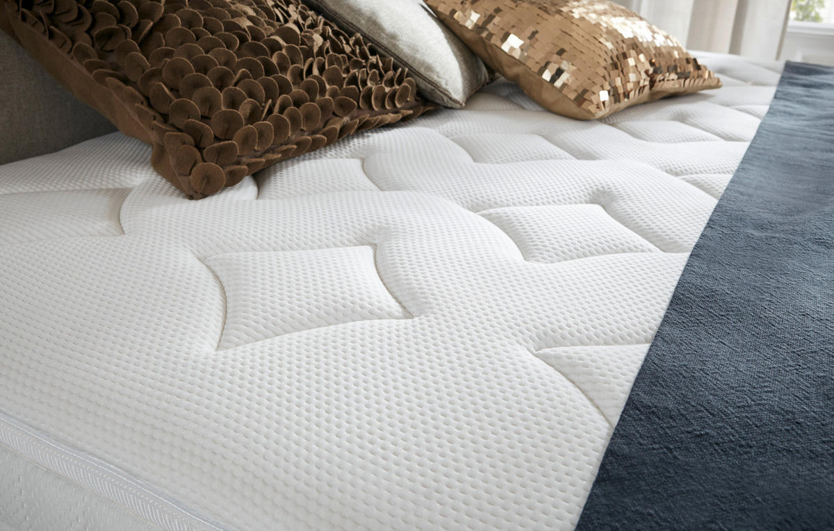 BOXSPRINGBETT 200/200 cm  in Creme  - Creme/Kupferfarben, Konventionell, Textil/Metall (200/200cm) - Ambiente