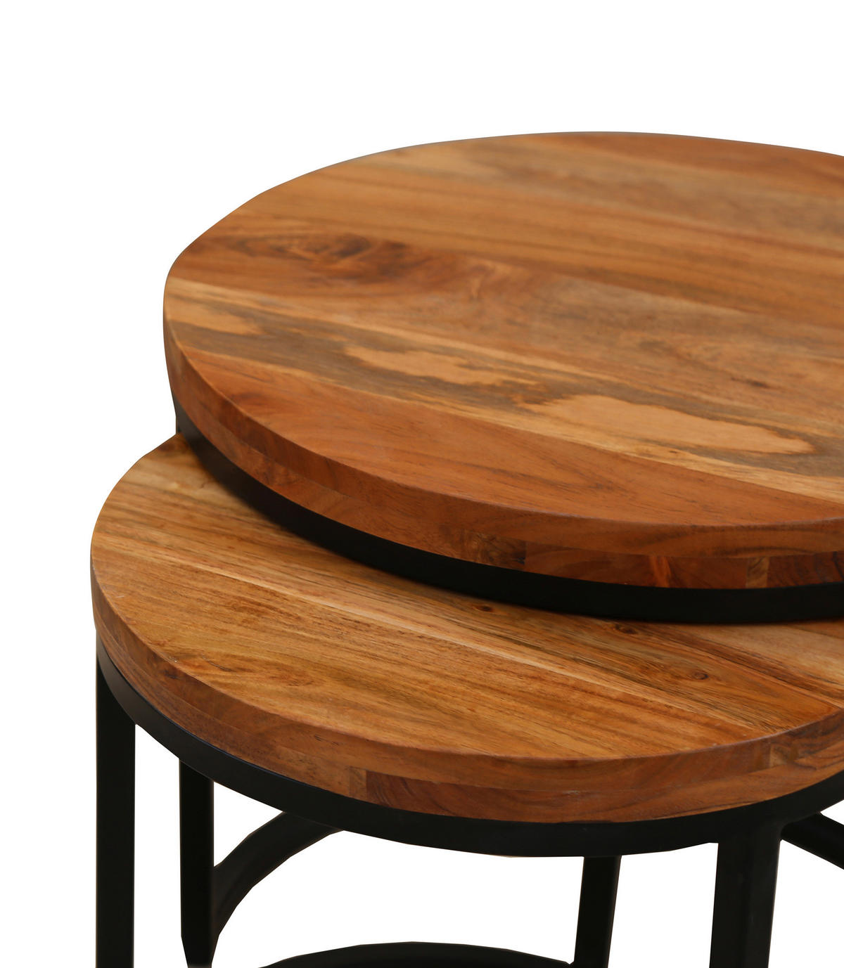 SATZTISCH in Holz, Metall  - Schwarz/Akaziefarben, MODERN, Holz/Metall - MID.YOU