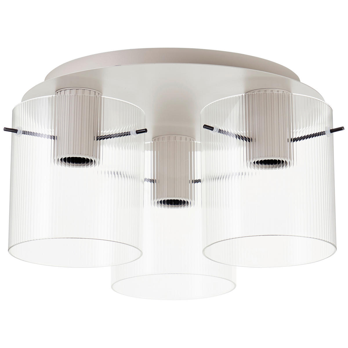 DECKENLEUCHTE Göteborg 37/21 cm   - Transparent/Beige, Basics, Glas/Metall (37/21cm) - Dieter Knoll