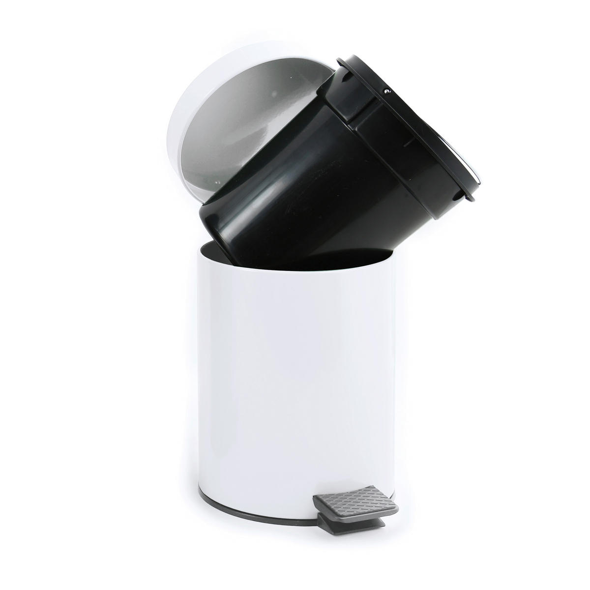 TRETEIMER 3 l  Metall  - Schwarz/Weiß, Basics, Kunststoff/Metall (17/17/24,5cm) - Spirella
