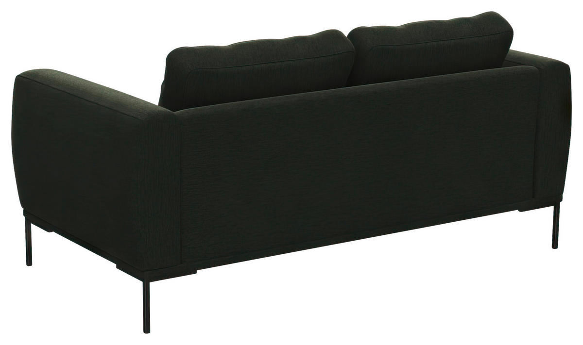 2,5-SITZER Webstoff, Flachgewebe Waldgrün  - Waldgrün/Schwarz, Design, Textil/Metall (180/80,5/87cm) - Livetastic