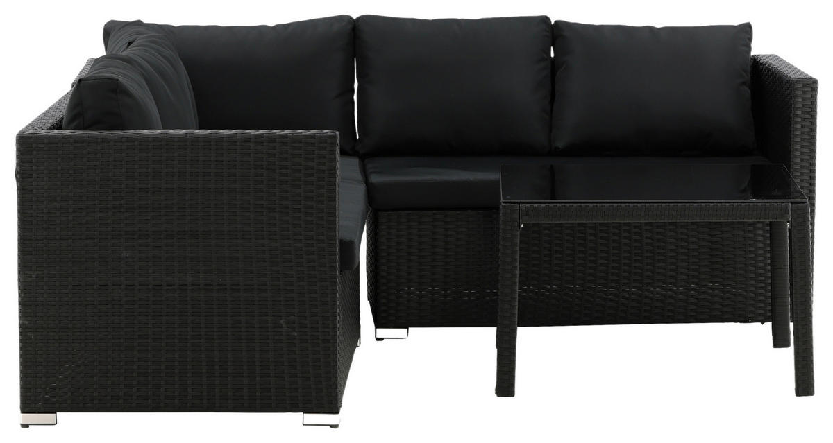 LOUNGEGRUPP  - svart, Klassisk, glas/textil - Gardenson