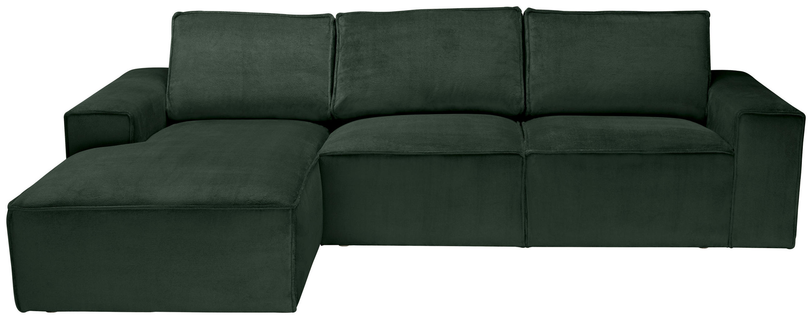ECKSOFA Dunkelgrün Chenille  - Dunkelgrün/Schwarz, KONVENTIONELL, Kunststoff/Textil (168/272cm) - Carryhome