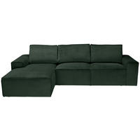 ECKSOFA Dunkelgrün Chenille  - Dunkelgrün/Schwarz, KONVENTIONELL, Kunststoff/Textil (168/272cm) - Carryhome