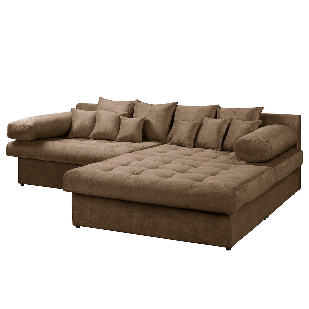 ECKSOFA Naomi Braun Mikrofaser Rückenkissen  - Schwarz/Braun, Design, Kunststoff/Textil (284/243cm) - P & B