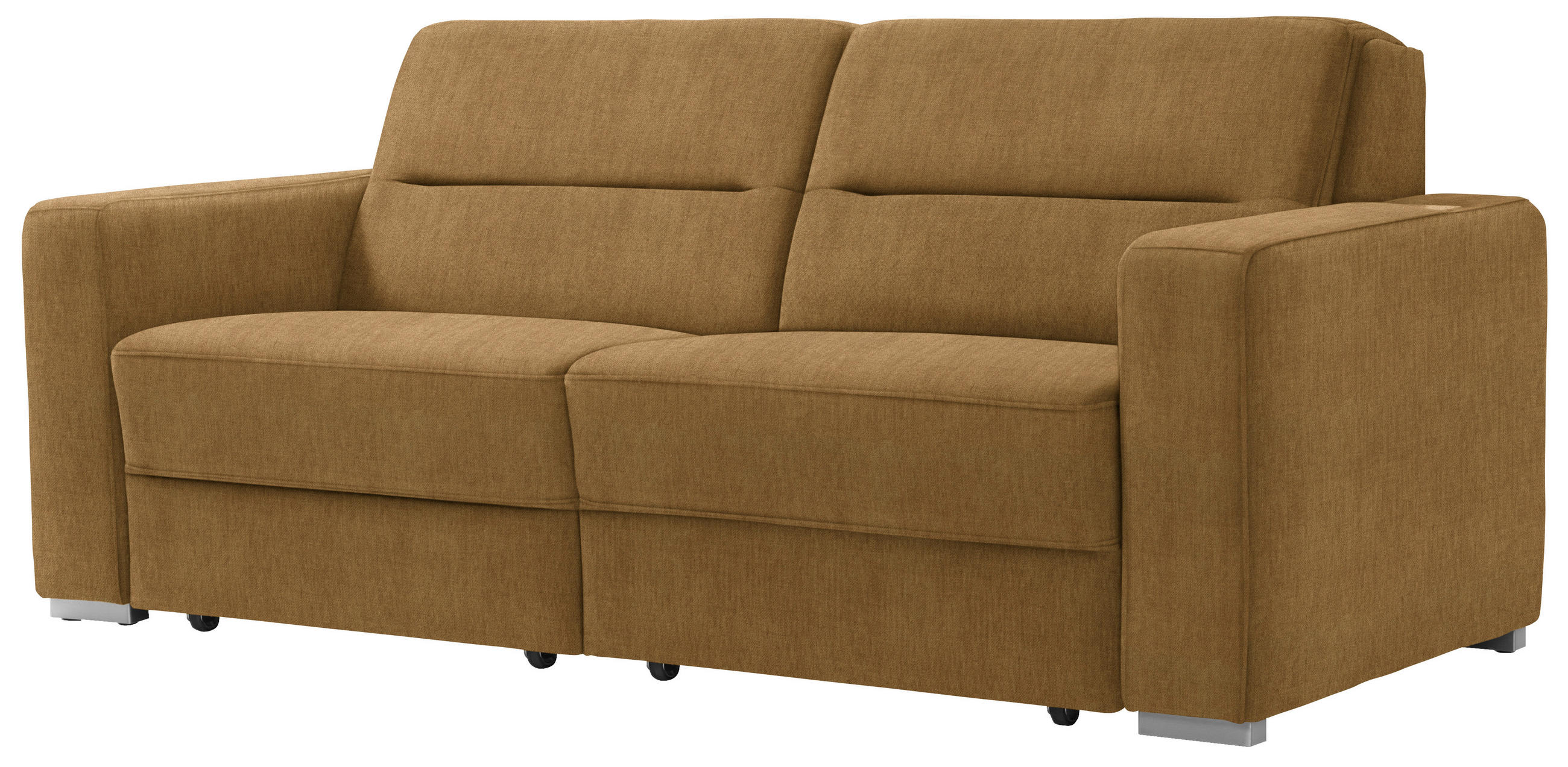 SCHLAFSOFA in Hellbraun  - Hellbraun, KONVENTIONELL, Textil/Metall (202/86/92cm) - Sedda