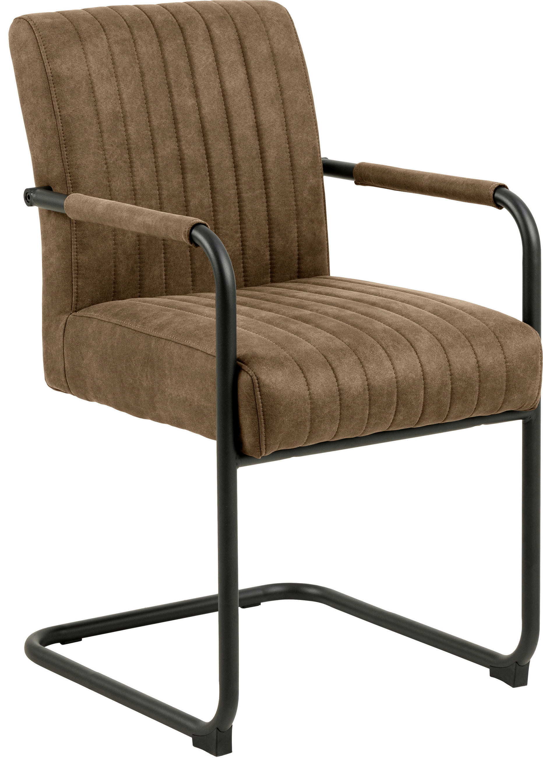 ŽIDLE S PODRUČKAMI, tkaná látka, světle hnědá - černá/světle hnědá, Design, kov/textil (50,5/84,5/64,5cm) - MID.YOU