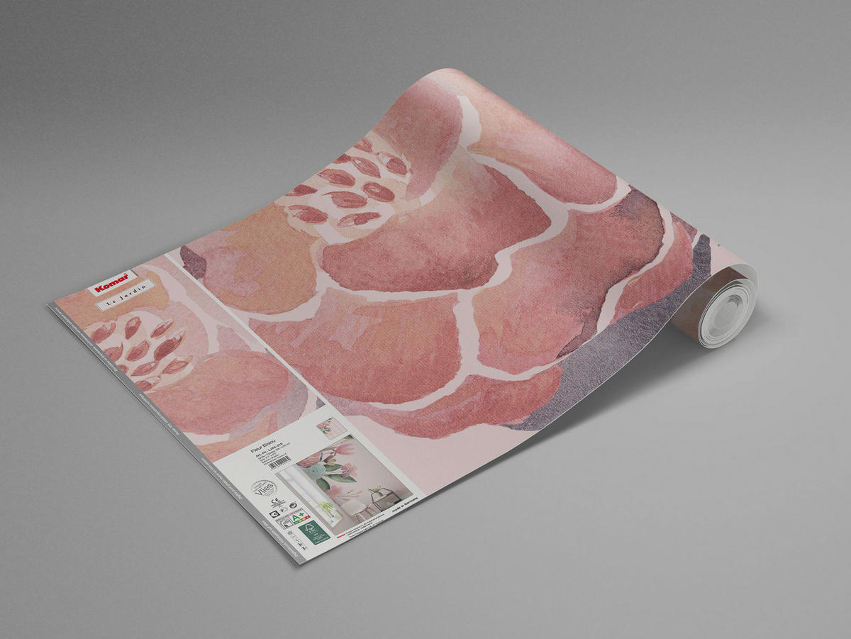 NON WOVEN-TAPET 200/250 cm  - vit/grön, Basics (200/250cm) - Komar