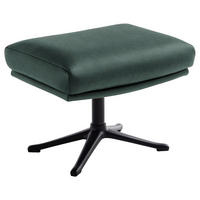 HOCKER in Leder Waldgrün  - Waldgrün/Schwarz, Design, Leder/Metall (54/41/41cm) - home24