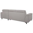 ECKSOFA in Flachgewebe Grau  - Chromfarben/Grau, KONVENTIONELL, Textil/Metall (268/175cm) - Carryhome