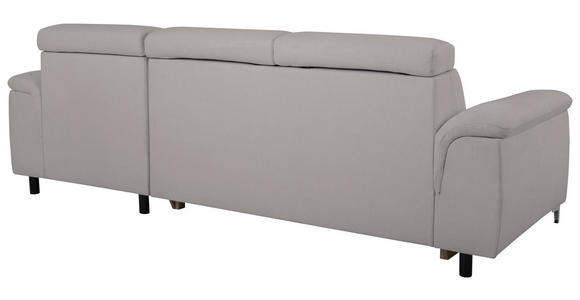 ECKSOFA in Flachgewebe Grau  - Chromfarben/Grau, KONVENTIONELL, Textil/Metall (268/175cm) - Carryhome