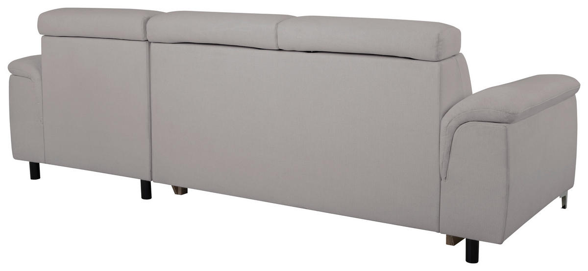 ECKSOFA in Flachgewebe Grau  - Chromfarben/Grau, Konventionell, Textil/Metall (268/175cm) - Carryhome