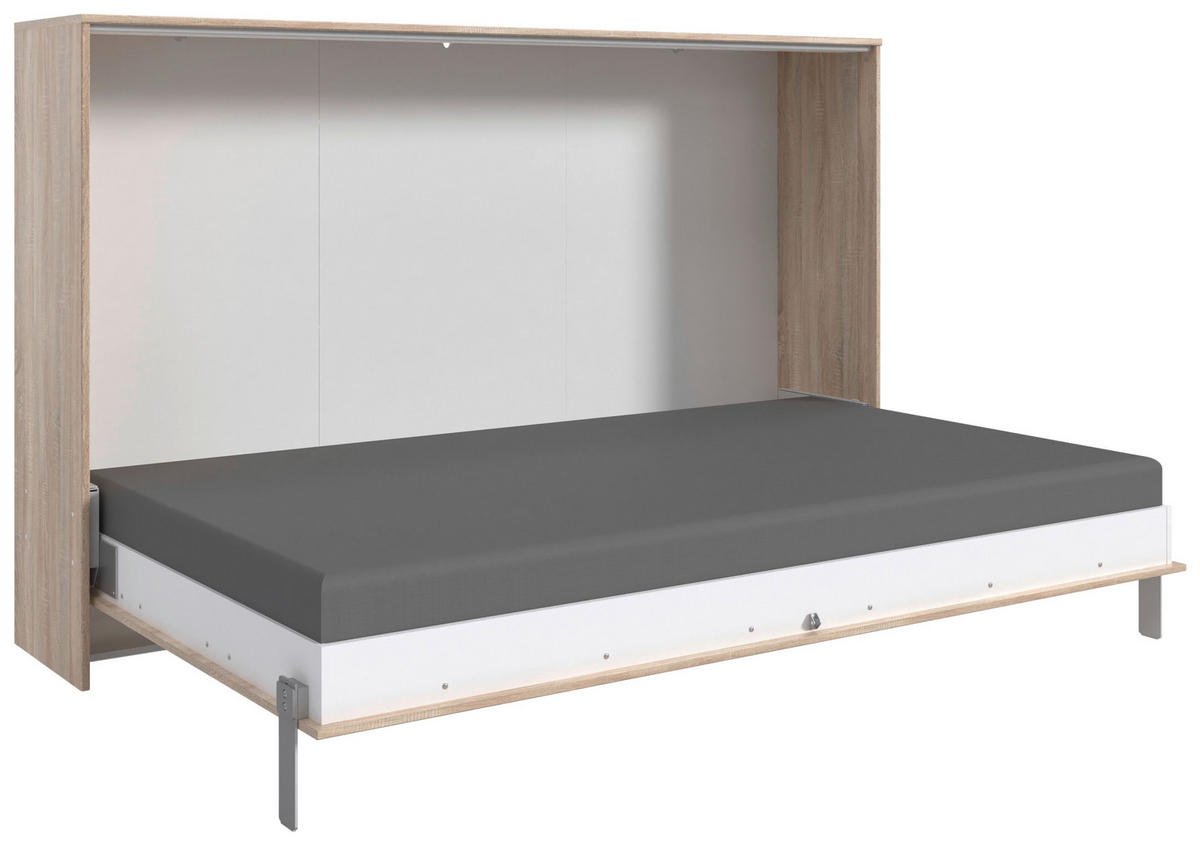 SCHRANKBETT 120/200 cm,  in Eichefarben, Lattenrost inkl.  - Eichefarben, KONVENTIONELL, Holz/Metall (120/200cm) - MID.YOU