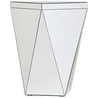 DEKOR OSZLOP - ezüstszínű, Trend, faalapú anyag/Üveg (30/50/30cm) - Xora