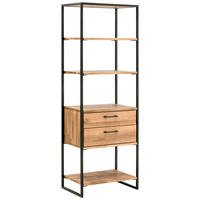 REGAL  60/172/39 cm Eichefarben  - Eichefarben/Schwarz, Design, Holz/Metall (60/172/39cm) - Linea Natura