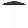 SONNENSCHIRM 200 cm Schwarz  - Eschefarben/Schwarz, Holz/Textil (200/200cm) - Glatz