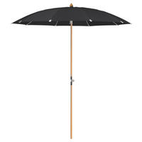 SONNENSCHIRM 200 cm Schwarz  - Eschefarben/Schwarz, Holz/Textil (200/200cm) - Glatz